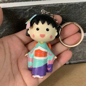 Cute kimono car key chain cartoon schoolbag pendant festival Keychain